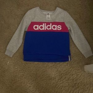 Adidas blue and pink crewneck